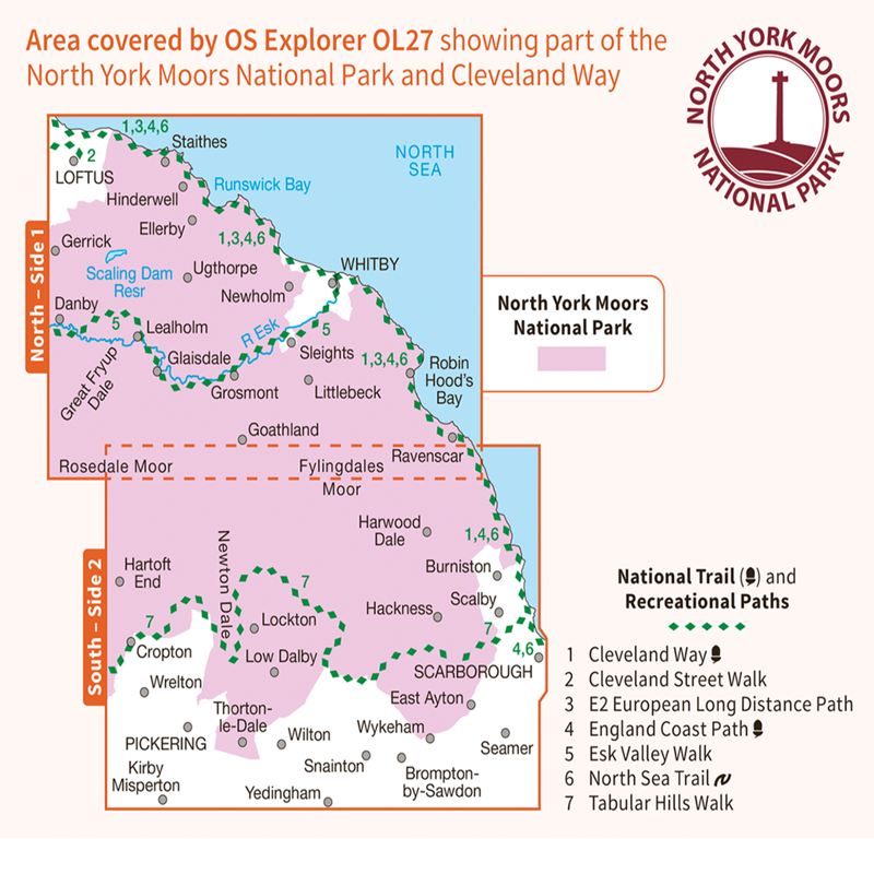 OS Explorer Map 27 North York Moors - Eastern area-2